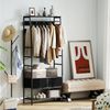 HOMCOM Garderobenständer mit Schuhregal, 2 Schubladen, 8 Haken, Ablage, (Kleiderständer, 1 St, Garderobe), für Eingangsbereich, Flur, Schlafzimmer, Schwarz Bild 4