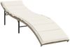 vidaXL Sonnenliege mit Kissen Beige 55x199x50 cm Poly Rattan 368248 Bild 2