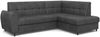 MEBLINI Schlafcouch mit Bettkasten - ASPEN - 236x171x85cm Rechts - Dunkelgrau Samt - Kleines Ecksofa mit Schlaffunktion - Sofa mit Relaxfunktion - Kleine Couch L-Form - Eckcouch Bild 2