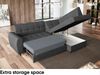 MEBLINI Schlafcouch mit Bettkasten - ASPEN - 236x171x85cm Rechts - Dunkelgrau Samt - Kleines Ecksofa mit Schlaffunktion - Sofa mit Relaxfunktion - Kleine Couch L-Form - Eckcouch Bild 4