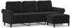 vidaXL 3-Sitzer-Sofa mit Hocker Schwarz 180 cm Samt 3201220 Bild 2