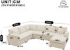 Merax XXL Ecksofa U Form, L‑förmiges sofa – Siebensitziges Cord‑Sofa mit Kissen, separatem Hocker, multifunktionalem und großzügigem Kombinationssofa, Beige Bild 4