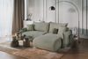 Selsey Cushi Ecksofa mit Schlaffunktion, Ottomane rechts, Salbeigrün-Chenille Bild 3