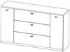 Küchenklapphängeschrank Rimini 90x72cm Hochfaltklappe matt lackiert Farbe: RAL 9010 reinweiß matt / lava RI-W8B/90-AV Bild 2