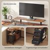 VASAGLE L-förmiger Eckschreibtisch mit USB-Anschlüssen, Computertisch, 2 Ablagen, 4 Schubladen, 160 x 80 cm, braun Bild 4