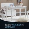 KHG Kindertisch weiß Landhaus für Kinderzimmer, pflegeleichte Oberfläche, robust, kindgerechte Höhe 66 x 51 x 50 cm Bild 2