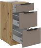 Küchen Unterschrank 40 cm Küche ARIA Sandgrau ultra matt + Eiche Artisan matt, hochwertige Fronten mit Anti Fingerprint Beschichtung, Soft-Close Küchenzeile Küchenblock Bild 3