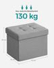 Songmics 41 cm Sitzbank mit Stauraum, klappbare Sitztruhe, Aufbewahrungsbox, Fußbank, hellgrau LSF102G02 Bild 3