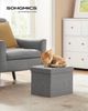 Songmics 41 cm Sitzbank mit Stauraum, klappbare Sitztruhe, Aufbewahrungsbox, Fußbank, hellgrau LSF102G02 Bild 4