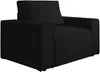 Vente-unique - AMELIA Sessel SamtStoff Schwarz - B 86 cm x H 85 cm x L 120 cm Bild 3