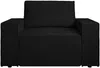 Vente-unique - AMELIA Sessel SamtStoff Schwarz - B 86 cm x H 85 cm x L 120 cm Bild 2