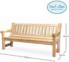 Sensline Gartenbank Emil 3 Sitzer Sitzbank Kiefer Holz 200 x 50 x 96 cm natur Bild 3