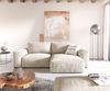 Ecksofa Lanzo 230x155 cm Cord Beige Recamiere variabel mit Hocker Bild 2