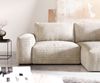 Ecksofa Lanzo 230x155 cm Cord Beige Recamiere variabel mit Hocker Bild 5