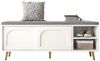 OKWISH Schuhbank Schuhregal (mit Sitzkissen und Stauraum – Weiß,multifunktionale Garderobenbank für Flur & Schlafzimmer, stabil und langlebig, 1-St, B121/D35/H49 cm), mit Sitzbank Bild 4