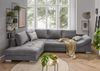 Ecksofa modern Schlafsofa Eckcouch Polsterecke L-Form Ottomane links Cord Grau Bild 2