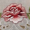 ARSVITA Tischdecke mit Stickerei, mit Blumen oder Schmetterlingen bestickte 30x30cm Decke für den Tisch, in vielen verschiedenen Designs verfügbar Weinrot - Grün Eckig Bild 5