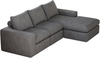 Sofa, Boneless Couch mit Chaiselongue L-förmiges gepolstertes Cordsofa mit drei Kissen keine Montage erforderlich, Cord, Grau Bild 5