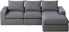 Sofa, Boneless Couch mit Chaiselongue L-förmiges gepolstertes Cordsofa mit drei Kissen keine Montage erforderlich, Cord, Grau Bild 4