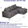 Sofa, Boneless Couch mit Chaiselongue L-förmiges gepolstertes Cordsofa mit drei Kissen keine Montage erforderlich, Cord, Grau Bild 2