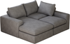 Sofa, Boneless Couch mit Chaiselongue L-förmiges gepolstertes Cordsofa mit drei Kissen keine Montage erforderlich, Cord, Grau Bild 3