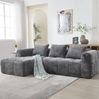 L-Form Sektionssofa, 250x158x60 cm, Grau, Chenille, mit 3 Kissen & Seitentaschen, montagefrei Bild 2