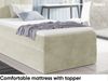 MEBLINI Kinderbett mit Bettkasten MINO 2 90x200 Rechts – H3/Creme Samt Gepolstert Einzelbett mit Matratze - Polsterbett mit Stauraum - Bett mit Kopfteil – Stauraumbett Bild 4