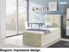 MEBLINI Kinderbett mit Bettkasten MINO 2 90x200 Rechts – H3/Creme Samt Gepolstert Einzelbett mit Matratze - Polsterbett mit Stauraum - Bett mit Kopfteil – Stauraumbett Bild 2