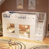 OKWISH Hochbett umbaubarer Spielraum darunter (Etagenbett, Hochbett, Kinderbett, 1-St, 90x200 cm, ohne Matratze) mit Treppenschrank Bild 3