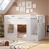 OKWISH Hochbett umbaubarer Spielraum darunter (Etagenbett, Hochbett, Kinderbett, 1-St, 90x200 cm, ohne Matratze) mit Treppenschrank Bild 4