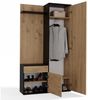 ibonto GARDEROBENSCHRANK DUO Spanplatte Korpus und Fronten Weiß 180 cm Höhe, 50 cm Breite (H 180 x T 35 x B 50 cm) Bild 3