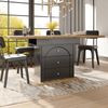 Ausziehbarer Esstisch 110-140 x 80 x 75 cm, MDF in Schwarz/Natur, mit Stauraum und Soft-Close-Klapptür Bild 4