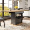 Ausziehbarer Esstisch 110-140 x 80 x 75 cm, MDF in Schwarz/Natur, mit Stauraum und Soft-Close-Klapptür Bild 2