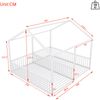 Hausbett Kinder Etagenbett 90x200cm Metallbett mit Geländer und Leiter,Zwillingsbett Doppelbett für Kinderzimmer, stabiler Metallrahmen,Weiß Bild 5