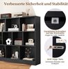 3 Ebenen Bücherregal mit 10 Fächern Standregal Würfelregal Büroregal 120 x 24 x 104 cm Schwarz Bild 4