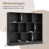 3 Ebenen Bücherregal mit 10 Fächern Standregal Würfelregal Büroregal 120 x 24 x 104 cm Schwarz Bild 2