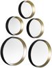 Deko Wandspiegel 5er Spiegel SET mit Rahmen in Schwarz Gold & Magnet zum Kleben Bild 2