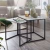 Wohnling Design Satztisch, Couchtisch 2er Set, Marmor Optik Weiß, Tischgestell Schwarz Bild 4