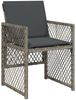 vidaXL 15-tlg. Garten-Essgruppe mit Kissen Grau Poly Rattan 3210872 Bild 3