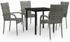 vidaXL 5-tlg. Garten-Essgruppe Grau und Schwarz 3099390 Bild 2