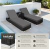 tectake Gartenliege 2er Set Rattan Sonnenliegen, 1, 1 St, 1tlg, mit Aluminiumgestell Bild 2