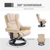 MODFU TV-Sessel Relaxsessel,drehbarer Fernsehsessel (Ergonomischer Relaxsessel mit Hocker in Kunstleder – drehbarer TV-Sessel mit Liegefunktion), mit Relaxfunktion Bild 2