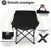 Sunula 2er Set Campingstuhl Faltbar Angelstuhl Klappsessel mit Tragetasche für Garten, mit Tragetasche, Klappstuhl bis max. 100 kg, Schwarz Bild 4
