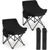 Sunula 2er Set Campingstuhl Faltbar Angelstuhl Klappsessel mit Tragetasche für Garten, mit Tragetasche, Klappstuhl bis max. 100 kg, Schwarz Bild 2