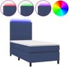 vidaXL Boxspringbett mit Matratze & LED Blau 90x200 cm Stoff 3135011 Bild 2