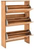 Schuhschrank 3 Klappen 82x133cm 'Stockholm' Wildeiche massiv Bild 2