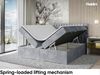 MEBLINI Boxspringbett DALIA 200x220 cm mit Bettkasten - H4/Hellgrau Samt Polsterbett - Doppelbett mit Topper & Taschenfederkern-Matratze Bild 3