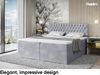 MEBLINI Boxspringbett DALIA 200x220 cm mit Bettkasten - H4/Hellgrau Samt Polsterbett - Doppelbett mit Topper & Taschenfederkern-Matratze Bild 2
