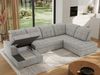 Ecksofa, Wohnzimmer U Couch, Polstersofa mit Bettkasten - MADRITO U - Hellgrau Stoff - Rechts Bild 4