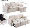 3-Sitzer Schlafsofa B 211 x T 130 x H 86 cm aus Baumwoll-Leinenstoff in Beige, mit Stauraum Bild 5